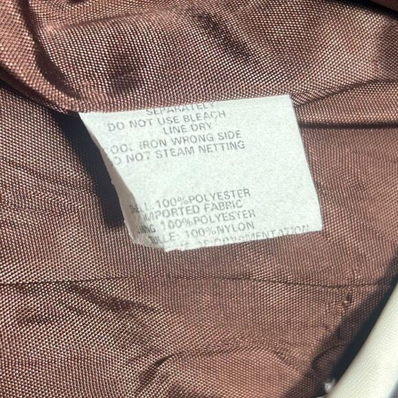 Jessica McClintock for Gunne Sax Dark Brown white Polka Dot Strapless Mini Dress - Picture 4 of 8